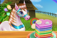 Pony Regenbogenkuchen